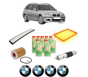 Set Pachet filtre revizie Bosch, 7 litrii ulei Castrol 5W30 BMW Seria 3 Touring (E46) 330 i din 2000-2005, 4x Stickere auto cu BMW - Img 2