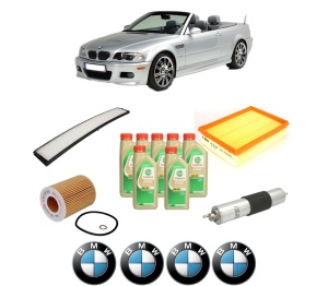 Set Pachet filtre revizie Bosch, 7 litrii ulei Castrol 5W30 BMW Seria 3 Convertible (E46) 330 Ci din 2000-2006, 4x Stickere auto cu BMW - Img 2