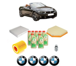 Set Pachet filtre revizie Bosch, 7 litrii ulei Castrol 5W30 BMW Seria 4 Convertible (F33, F83) M4 din 2014-2020, 4x Stickere auto cu BMW - Img 2