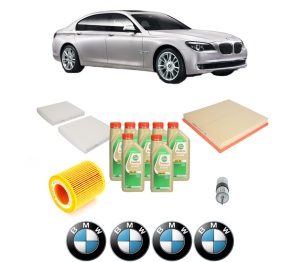 Set Pachet filtre revizie Bosch, 7 litrii ulei Castrol 5W30 BMW Seria 7 (F01, F02, F03, F04) 740 i, Li xDrive din 2012-2015, 4x Stickere auto cu BMW - Img 2