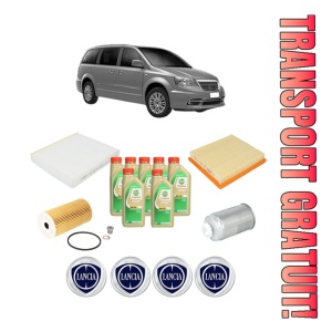 Set Pachet filtre revizie Bosch, 7 litrii ulei Castrol 5W30 LANCIA VOYAGER MPV (404_) 2.8 CRD (RT, 53) din 2011-2014, 4x Stickere auto cu LANCIA