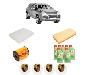 Set Pachet filtre revizie Bosch, 7 litrii ulei Castrol 5W30 PORSCHE CAYENNE (9PA) 3.6 din 2007-2010, 4x Stickere auto cu PORSCHE - Img 2