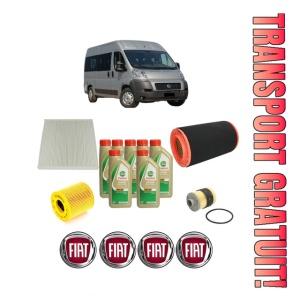 Set Pachet filtre revizie Bosch, 7 litrii ulei Castrol 5W40 FIAT DUCATO Bus (250_) 100 Multijet 2,2 D din 2006-2011, 4x Stickere auto cu FIAT