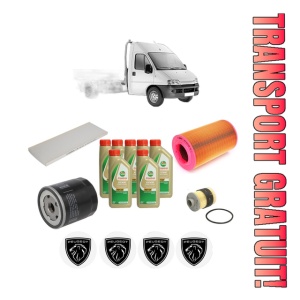 Set Pachet filtre revizie Bosch, 7 litrii ulei Castrol 5W40 PEUGEOT BOXER Platform/Chassis (244) 2.0 HDi din 2001-2006, 4x Stickere auto cu PEUGEOT