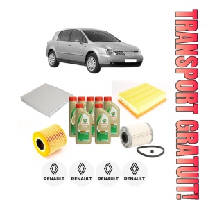 Set Pachet filtre revizie Bosch, 7 litrii ulei Castrol 5W40 RENAULT VEL SATIS (BJ0_) 2.2 dCi (BJ0H) din 2004, 4x Stickere auto cu RENAULT