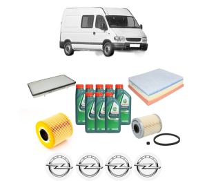 Set Pachet filtre revizie Bosch, 8 litrii ulei Castrol 10W40 OPEL MOVANO A Van (X70) 2.5 DTi (FD) din 2003, 4x Stickere auto cu OPEL - Img 2