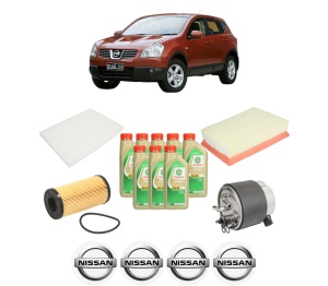 Set Pachet filtre revizie Bosch, 8 litrii ulei Castrol 5W30 NISSAN QASHQAI I (J10, NJ10) 2.0 dCi All-wheel Drive din 2007-2013, 4x Stickere auto cu NISSAN - Img 2