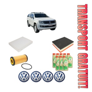 Set Pachet filtre revizie Bosch, 8 litrii ulei Castrol 5W30 Volkswagen AMAROK Platform/Chassis (S1B, S6B, S7B) 3.0 TDI 4motion din 2016-2020, 4x Stickere auto cu Volkswagen