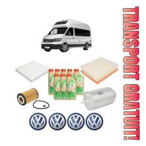 Set Pachet filtre revizie Bosch, 8 litrii ulei Castrol 5W30 Volkswagen GRAND CALIFORNIA Camper (SCB, SCC) 2.0 TDI FWD din 2019, 4x Stickere auto cu Volkswagen