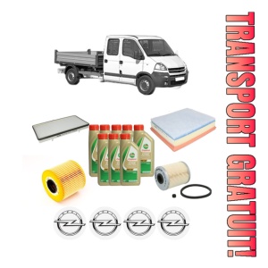 Set Pachet filtre revizie Bosch, 8 litrii ulei Castrol 5W40 OPEL MOVANO A Platform/Chassis (X70) 2.5 DTi (ED, HD, UD0, UD4) din 2003, 4x Stickere auto cu OPEL