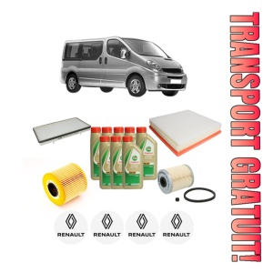 Set Pachet filtre revizie Bosch, 8 litrii ulei Castrol 5W40 RENAULT TRAFIC II Bus (JL) 2.5 dCi 135 (JL0D) din 2003-2006, 4x Stickere auto cu RENAULT