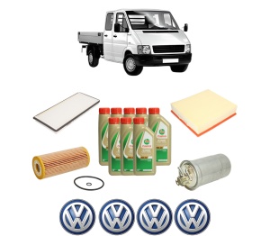 Set Pachet filtre revizie Bosch, 8 litrii ulei Castrol 5W40 Volkswagen LT 28-46 II Platform/Chassis (2DC, 2DF, 2DG, 2DL, 2DM) 2.5 TDI din 2001-2006, 4x Stickere auto cu Volkswagen - Img 2