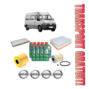 Set Pachet filtre revizie Bosch, 9 litrii ulei Castrol 10W40 NISSAN INTERSTAR Bus (X70) dCI 90 din 2002-2006, 4x Stickere auto cu NISSAN