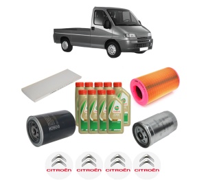 Set Pachet filtre revizie Bosch, 9 litrii ulei Castrol 5W40 CITROEN JUMPER I Platform/Chassis (230) 2.5 TDi 4x4 din 2000-2002, 4x Stickere auto cu CITROEN - Img 2