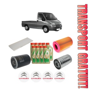 Set Pachet filtre revizie Bosch, 9 litrii ulei Castrol 5W40 CITROEN JUMPER I Platform/Chassis (230) 2.5 TDi 4x4 din 2000-2002, 4x Stickere auto cu CITROEN