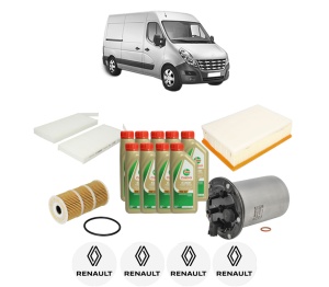 Set Pachet filtre revizie Bosch, 9 litrii ulei Castrol 5W40 RENAULT MASTER III Van (FV) 2.3 dCi 180 FWD (FV04, FV07) din 2019, 4x Stickere auto cu RENAULT - Img 2