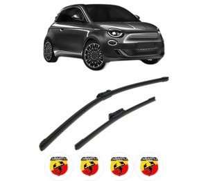 Set stergatoare ABARTH 500E Convertible (332_) din 2020-2023, pentru parbriz auto, 2 bucati, Bosch Aerotwin, din cauciuc siliconat rezistent, 4 Stickere Auto ABARTH v55161