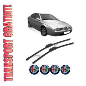 Set stergatoare ALFA ROMEO 166 (936_) din 1998-2006, pentru parbriz auto, 2 bucati, Bosch Aerotwin Retrofit, din cauciuc siliconat rezistent, 4 Stickere Auto ALFA ROMEO