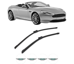 Set stergatoare ASTON MARTIN DB9 Volante din 2005-2016, pentru parbriz auto, 2 bucati, Bosch Aerotwin, din cauciuc siliconat rezistent, 4 Stickere Auto ASTON MARTIN v56241