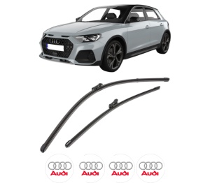 Set stergatoare AUDI A1 Allstreet (GBH) din 2022-2024, pentru parbriz auto, 2 bucati, Valeo Silencio Xtrm, din cauciuc siliconat rezistent, 4 Stickere Auto AUDI v37386