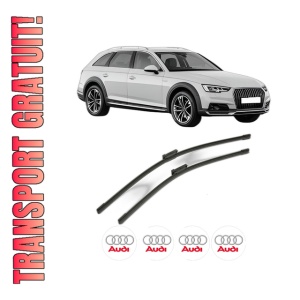 Set stergatoare AUDI A4 Allroad B9 (8WH, 8WJ) din 2016-2020, pentru parbriz auto, 2 bucati, Bosch Aerotwin, din cauciuc siliconat rezistent, 4 Stickere Auto AUDI