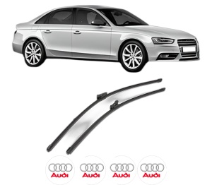 Set stergatoare AUDI A4 B8 (8K2) din 2007-2015, pentru parbriz auto, 2 bucati, Valeo Silencio Xtrm, din cauciuc siliconat rezistent, 4 Stickere Auto AUDI v39066