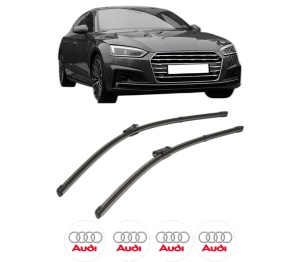 Set stergatoare AUDI A5 (F53, F5P) din 2016-2024, pentru parbriz auto, 2 bucati, Valeo Silencio Xtrm, din cauciuc siliconat rezistent, 4 Stickere Auto AUDI v35826
