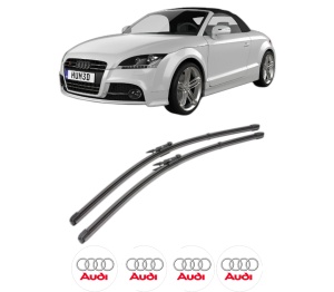 Set stergatoare AUDI TT Roadster (8J9) din 2007-2014, pentru parbriz auto, 2 bucati, Valeo Silencio Xtrm, din cauciuc siliconat rezistent, 4 Stickere Auto AUDI v39306
