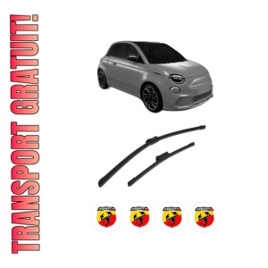 Set stergatoare auto ABARTH 500E Hatchback (332_) din 2023, pentru parbriz auto, 2 bucati, Bosch Aerotwin, din cauciuc siliconat rezistent, 4 Stickere Auto ABARTH