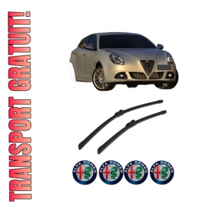 Set stergatoare auto ALFA ROMEO GIULIETTA Hatchback Van (940_) din 2011-2020, pentru parbriz auto, 2 bucati, Bosch Aerotwin, din cauciuc siliconat rezistent, 4 Stickere Auto ALFA ROMEO