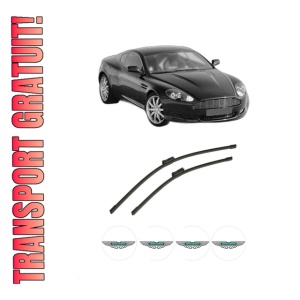 Set stergatoare auto ASTON MARTIN DB9 Vantage din 2008-2016, pentru parbriz auto, 2 bucati, Bosch Aerotwin, din cauciuc siliconat rezistent, 4 Stickere Auto ASTON MARTIN