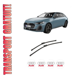 Set stergatoare auto AUDI A5 Avant (FU5) din 2024, pentru parbriz auto, 2 bucati, Bosch Aerotwin, din cauciuc siliconat rezistent, 4 Stickere Auto AUDI
