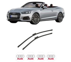Set stergatoare auto AUDI A5 Convertible (F57, F5E) din 2016-2020, pentru parbriz auto, 2 bucati, Bosch Aerotwin, din cauciuc siliconat rezistent, 4 Stickere Auto AUDI - Img 2