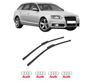 Set stergatoare auto AUDI A6 Allroad C6 (4FH) din 2006-2011, pentru parbriz auto, 2 bucati, Bosch Aerotwin, din cauciuc siliconat rezistent, 4 Stickere Auto AUDI - Img 2
