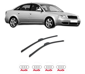 Set stergatoare auto AUDI A6 C5 (4B2, 4B4) din 1997-2005, pentru parbriz auto, 2 bucati, Bosch Aerotwin Retrofit, din cauciuc siliconat rezistent, 4 Stickere Auto AUDI - Img 2