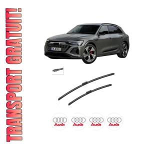 Set stergatoare auto AUDI Q8 E-TRON SUV (GEG) din 2022, pentru parbriz auto, 2 bucati, Bosch Aerotwin, din cauciuc siliconat rezistent, 4 Stickere Auto AUDI