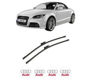Set stergatoare auto AUDI TT Roadster (8J9) din 2007-2014, pentru parbriz auto, 2 bucati, Bosch Aerotwin, din cauciuc siliconat rezistent, 4 Stickere Auto AUDI - Img 2