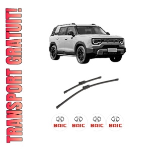 Set stergatoare auto BAIC BJ30 din 2024, pentru parbriz auto, 2 bucati, Bosch Aerotwin, din cauciuc siliconat rezistent, 4 Stickere Auto BAIC