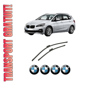 Set stergatoare auto BMW Seria 2 Active Tourer Van (F45) din 2014-2021, pentru parbriz auto, 2 bucati, Bosch Aerotwin, din cauciuc siliconat rezistent, 4 Stickere Auto BMW Seria