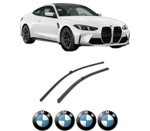 Set stergatoare auto BMW Seria 4 Coupe (G22, G82) din 2020-2024, pentru parbriz auto, 2 bucati, Bosch Aerotwin, din cauciuc siliconat rezistent, 4 Stickere Auto BMW Seria - Img 2