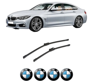 Set stergatoare auto BMW Seria 4 Gran Coupe (F36) din 2014-2021, pentru parbriz auto, 2 bucati, Bosch Aerotwin, din cauciuc siliconat rezistent, 4 Stickere Auto BMW Seria - Img 2