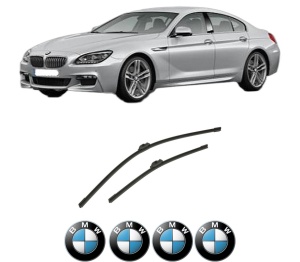 Set stergatoare auto BMW Seria 6 Gran Coupe (F06) din 2012-2018, pentru parbriz auto, 2 bucati, Bosch Aerotwin, din cauciuc siliconat rezistent, 4 Stickere Auto BMW Seria - Img 2