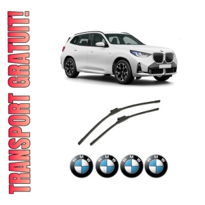 Set stergatoare auto BMW Seria X3 (G45) din 2024-2025, pentru parbriz auto, 2 bucati, Bosch Aerotwin, din cauciuc siliconat rezistent, 4 Stickere Auto BMW Seria