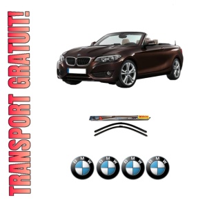 Set stergatoare auto BMW Seria X4 (F26) din 2014-2018, pentru parbriz auto, 2 bucati, Bosch Aerotwin, din cauciuc siliconat rezistent, 4 Stickere Auto BMW Seria