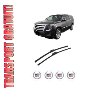Set stergatoare auto CADILLAC ESCALADE din 1998-2020, pentru parbriz auto, 2 bucati, Bosch Aerotwin Retrofit, din cauciuc siliconat rezistent, 4 Stickere Auto CADILLAC