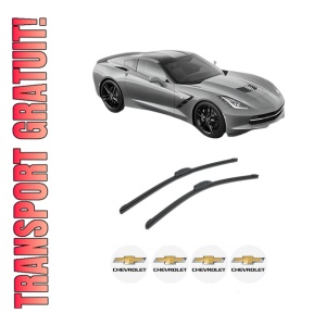 Set stergatoare auto CHEVROLET CORVETTE (C7) din 2014-2019, pentru parbriz auto, 2 bucati, Bosch Aerotwin Retrofit, din cauciuc siliconat rezistent, 4 Stickere Auto CHEVROLET