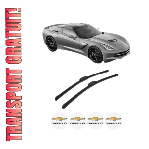 Set stergatoare auto CHEVROLET CORVETTE (C7) din 2014-2019, pentru parbriz auto, 2 bucati, Bosch Aerotwin Retrofit, din cauciuc siliconat rezistent, 4 Stickere Auto CHEVROLET