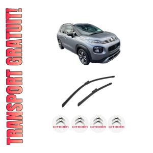 Set stergatoare auto CITROEN C3 AIRCROSS II Van (2C_, 2R_) din 2019, pentru parbriz auto, 2 bucati, Bosch Aerotwin, din cauciuc siliconat rezistent, 4 Stickere Auto CITROEN