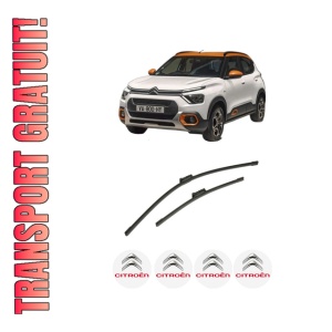Set stergatoare auto CITROEN C3 ORIGIN III (SX) din 2024, pentru parbriz auto, 2 bucati, Bosch Aerotwin, din cauciuc siliconat rezistent, 4 Stickere Auto CITROEN