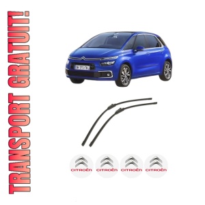 Set stergatoare auto CITROEN C4 SPACETOURER (3D_) din 2018-2019, pentru parbriz auto, 2 bucati, Bosch Aerotwin, din cauciuc siliconat rezistent, 4 Stickere Auto CITROEN